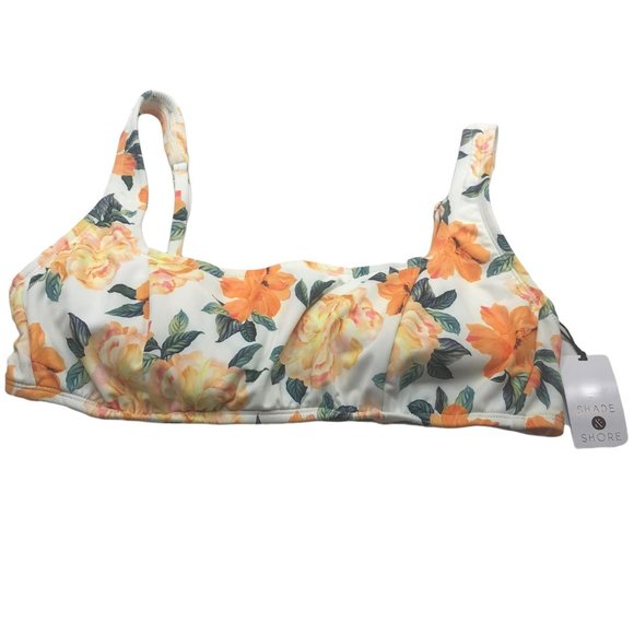 Shade And Shore Women's Size XL 16-18 Square Neck Bralette Bikini Swim Top New - Picture 1 of 13